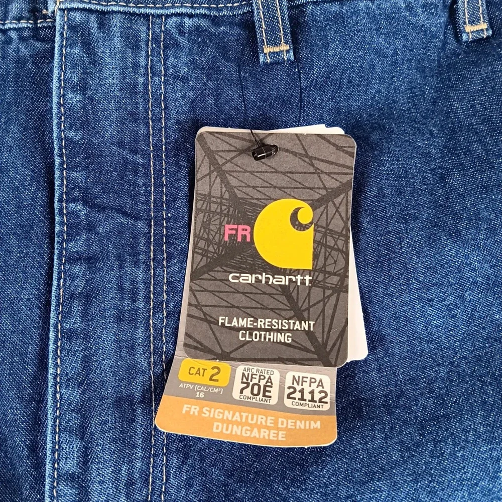 Carhartt FRB13-DNM Mens Flame Resistant FR Denim Dungaree Jeans 44x32 CAT 2 NWT